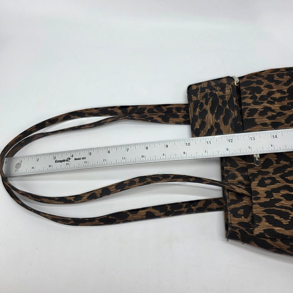 Jones New York Leopard Shoulder Bag Animal Print Nylon Tote ID Case Y2K Classic - Picture 14 of 14